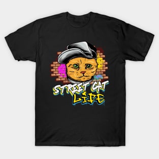 Street Cat Life Graffiti Cool Cats T-Shirt